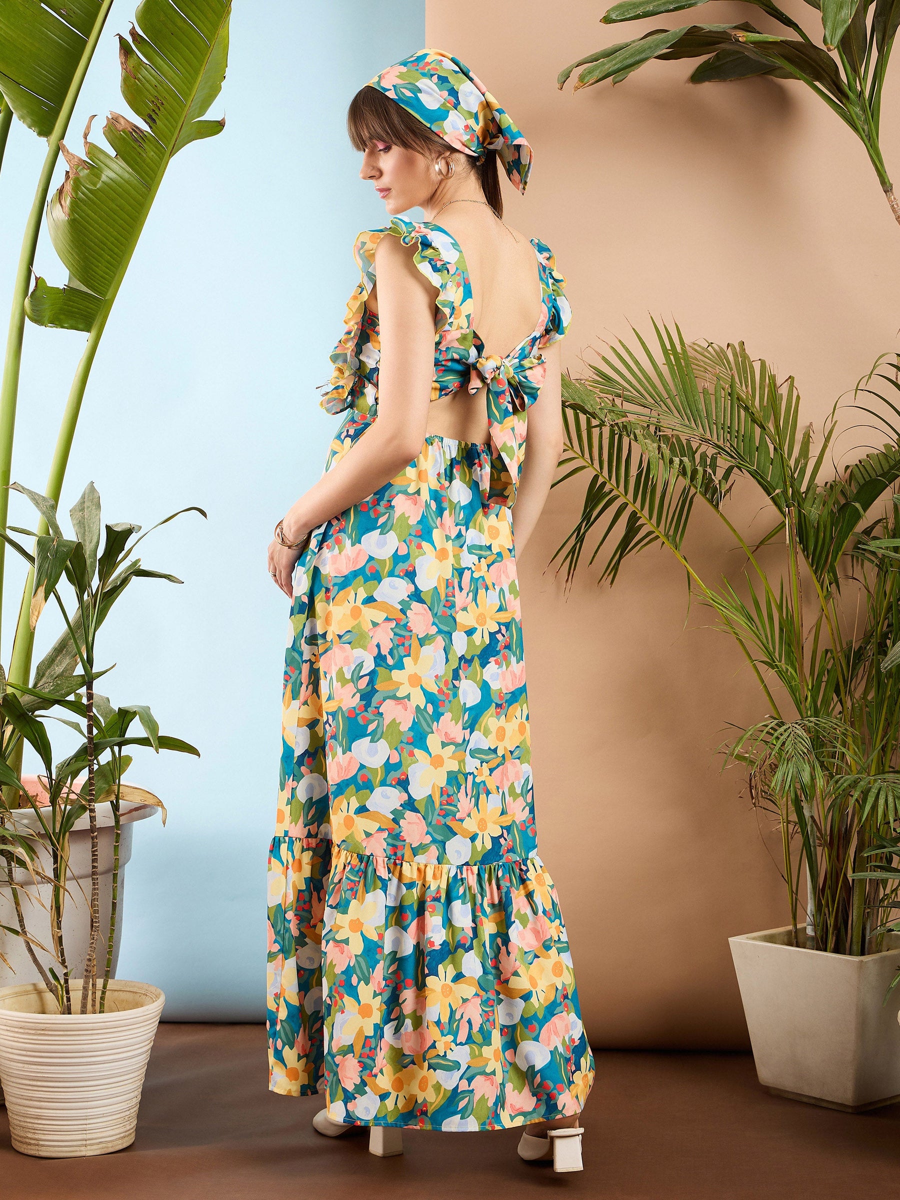 Buy Women Sea Green Floral Back Tie Maxi Dress Online at Best Price - Sassafras Buy Women Sea Green Floral Back Tie Maxi Dress Online at Best Price - Sassafras