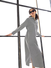 Black & White Stripes Lounge Longline Shirt Dress-SASSAFRAS alt-laze