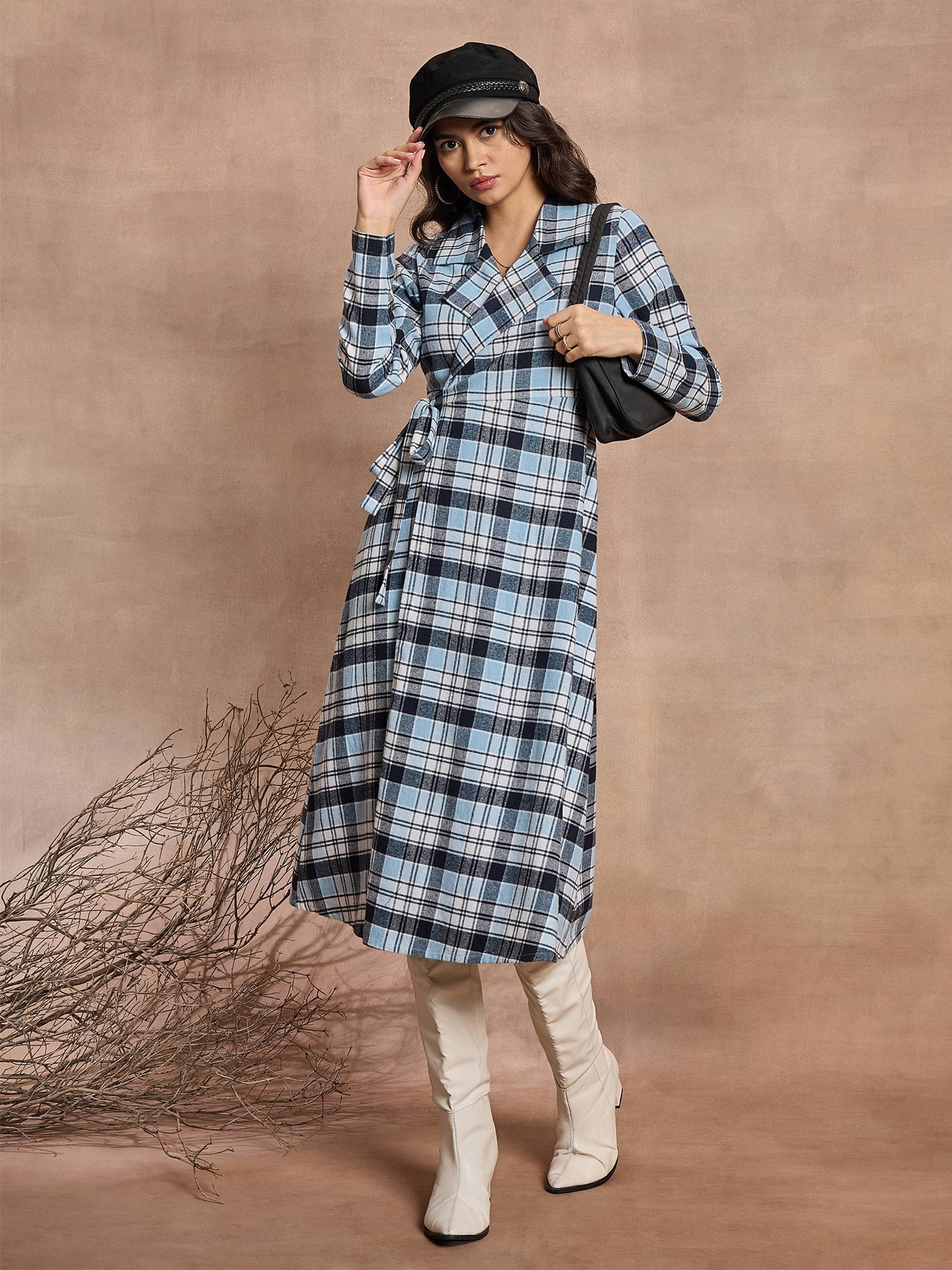 blue check midi dress Buy Roman Blue Check Button Midi Dress from Next USA