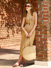 Beige Crochet Sleeveless Beach Midi-SASSAFRAS