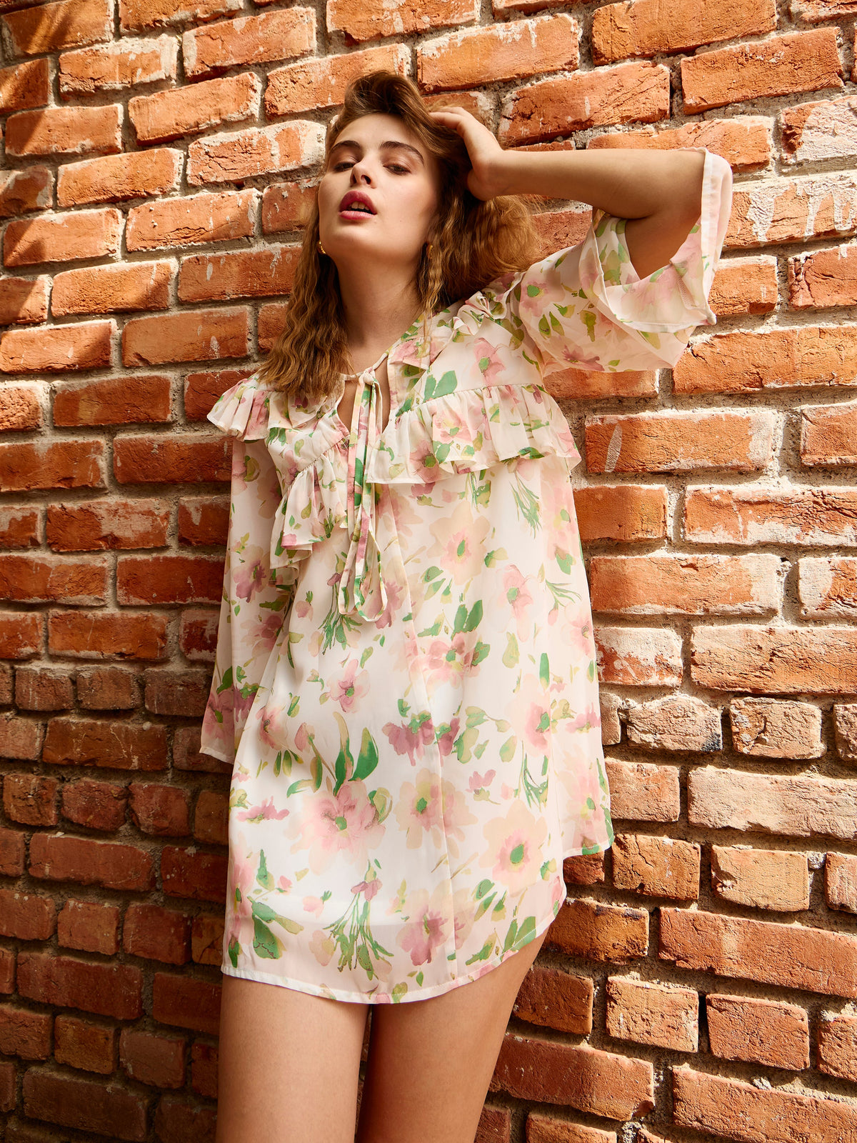 White Floral A-Line Short Dress-SASSAFRAS
