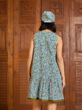 White Ditsy Floral Button Down Short Dress-Pink Paprika By SASSAFRAS