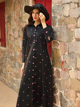 Black Heart Print A-line Longline Shirt Dress-Pink Paprika By SASSAFRAS