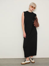 Black Cap Sleeves Oversized T-Shirt Dress-SASSAFRAS BASICS