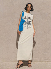 Off-White ALOHA Print Sleeveless T-Shirt Dress-SASSAFRAS 