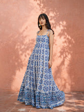 Blue Floral Strappy Tie-up Maxi Dress-Pink Paprika by SASSAFRAS