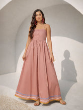 Onion Pink Ric Rac Lace Strappy Maxi Dress-Pink Paprika by SASSAFRAS