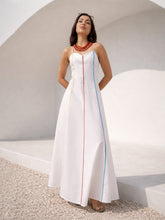 Women White Multi Ric Rac Strappy Maxi Dress