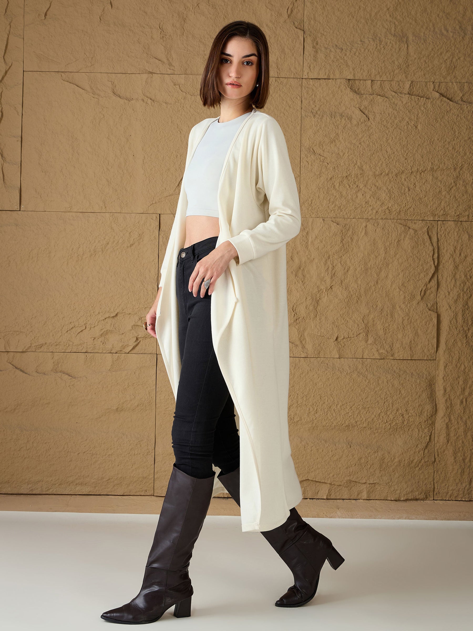 Off-White Front Open Long Shrug-SASSAFRAS