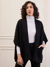 Black Front Open Kimono Shrug-SASSAFRAS