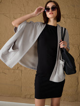 Grey Front Open Kimono Shrug-SASSAFRAS