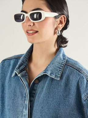 Blue Blast Denim Oversized Button Down Jacket-SASSAFRAS