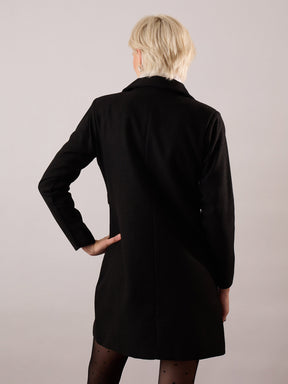 Black Tweed Longline Blazer-SASSAFRAS