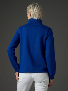 Royal Blue Fleece Front Zipper Jacket-SASSAFRAS
