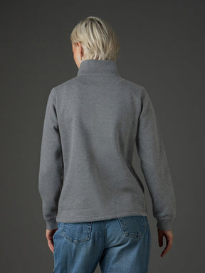 Dark Grey Fleece Front Zipper Jacket-SASSAFRAS