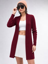 Maroon Full Sleeves Rib Shrug-SASSAFRAS BASICS