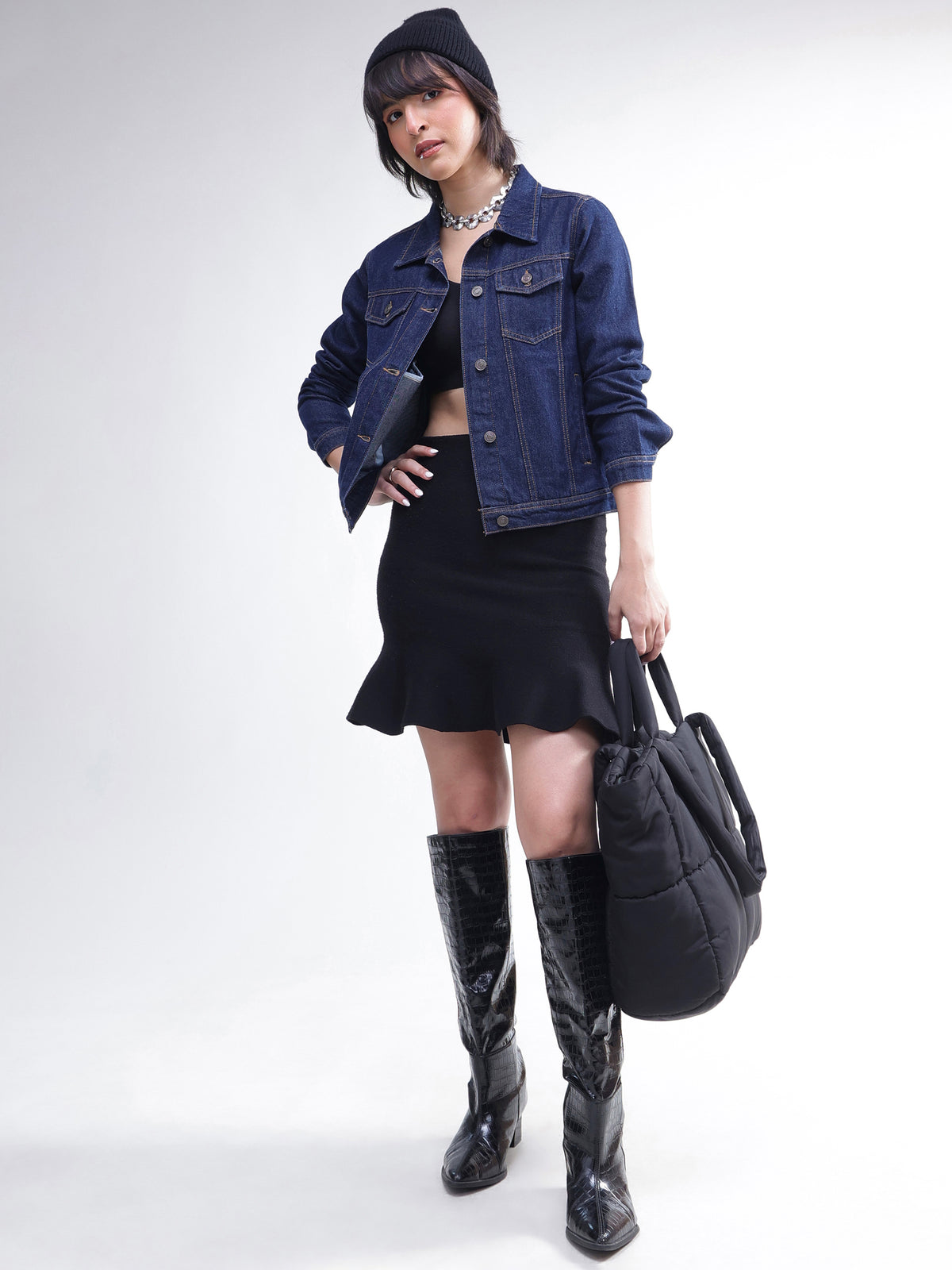Navy Denim Regular Jacket-SASSAFRAS