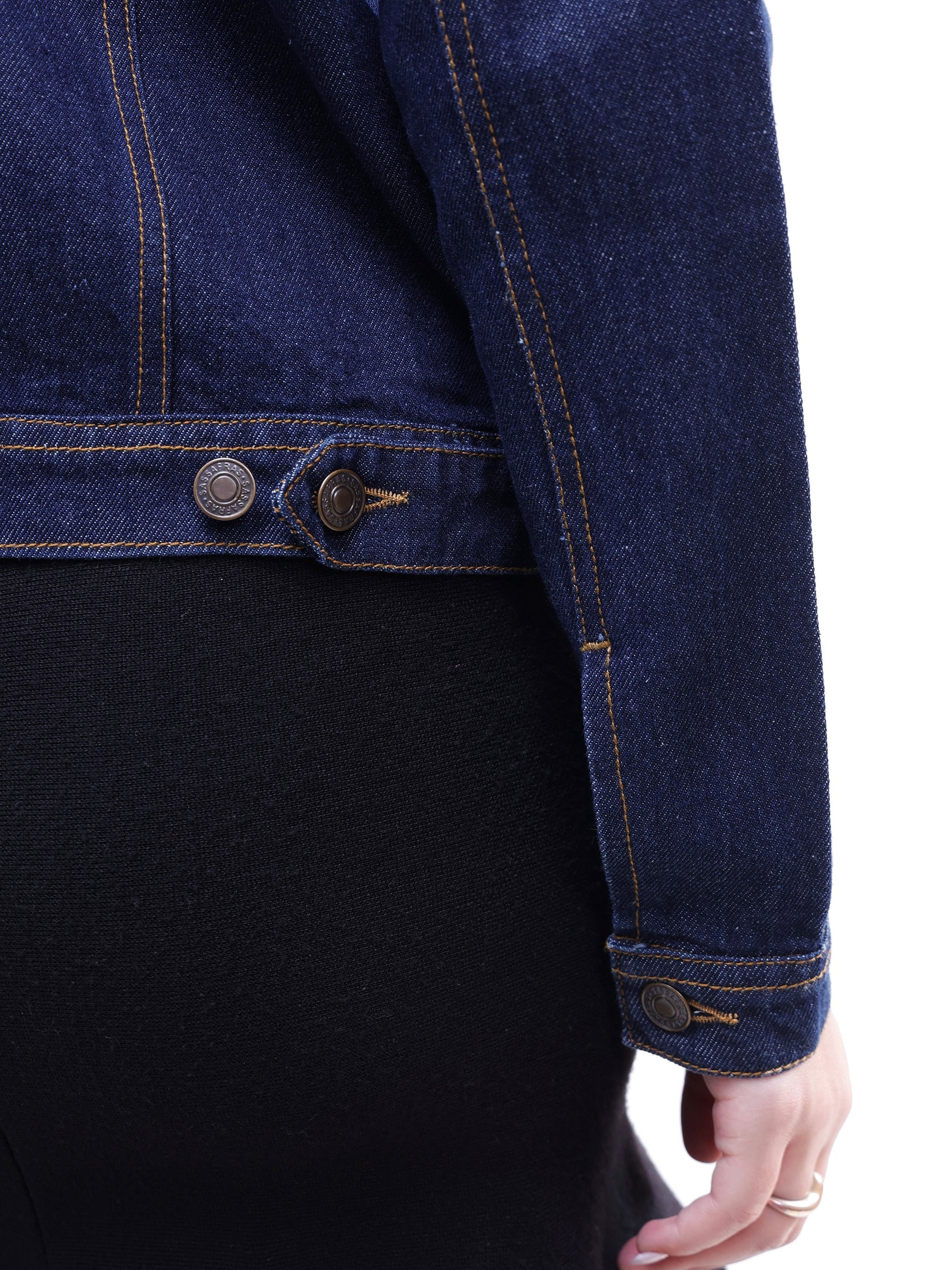 Navy Denim Regular Jacket-SASSAFRAS
