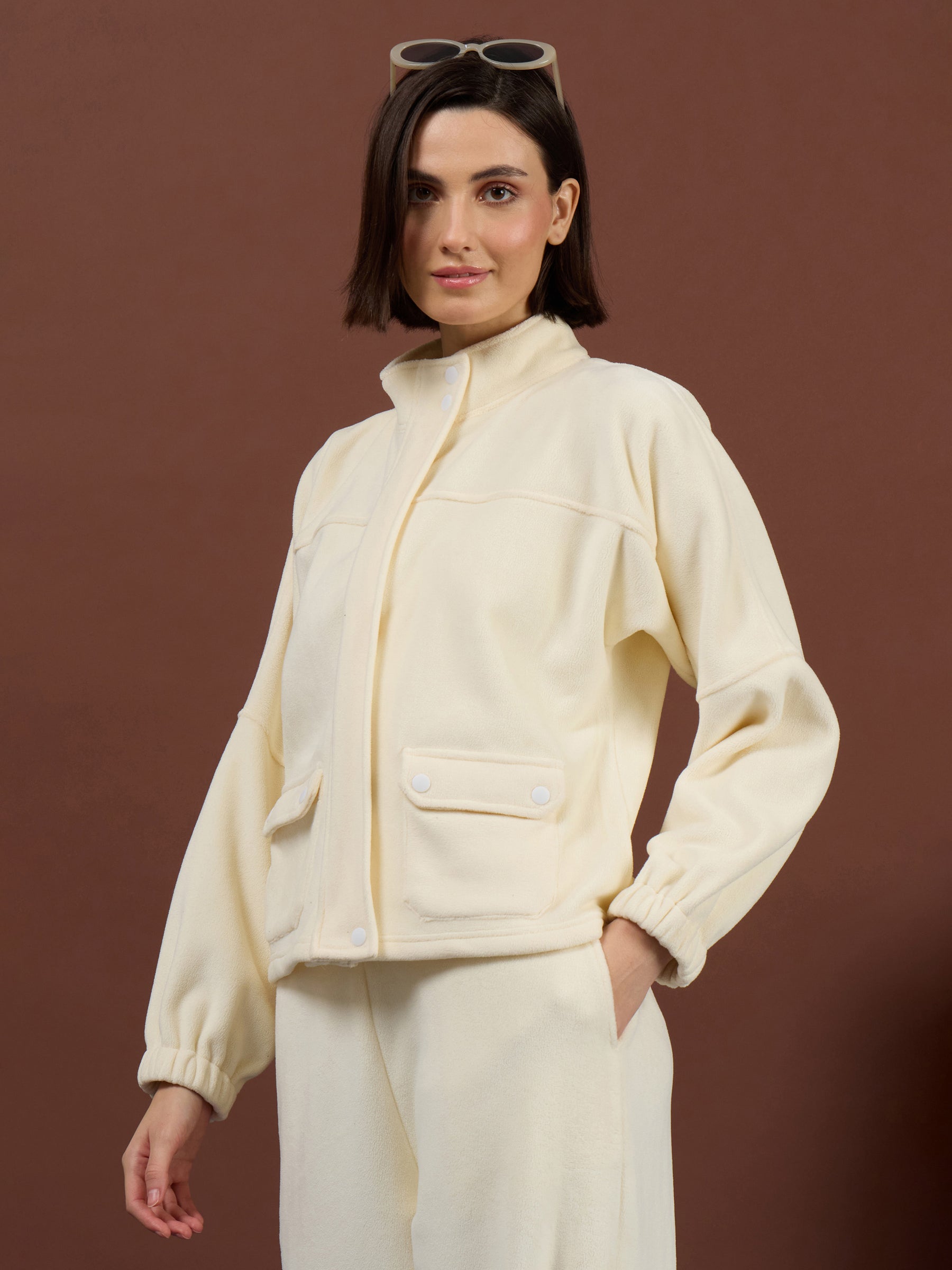 Off-White Polar Fleece Flap Pocket Jacket -SASSAFRAS