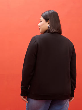 Black Fleece Double Sided Zipper Jacket-SASSAFRAS Curve