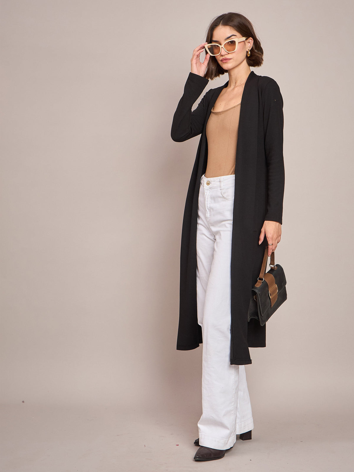 Black Rib Longline Shrug-SASSAFRAS