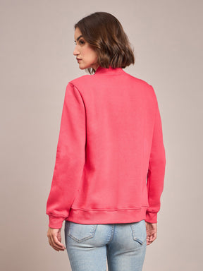 Pink Fleece Zipper Jacket-SASSAFRAS