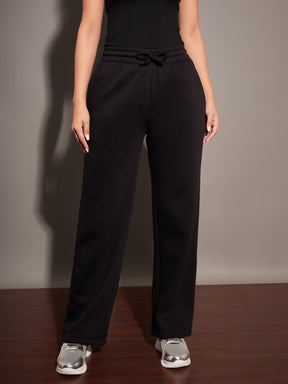 Black Fleece Zipper Jacket With Pant-SASSAFRAS