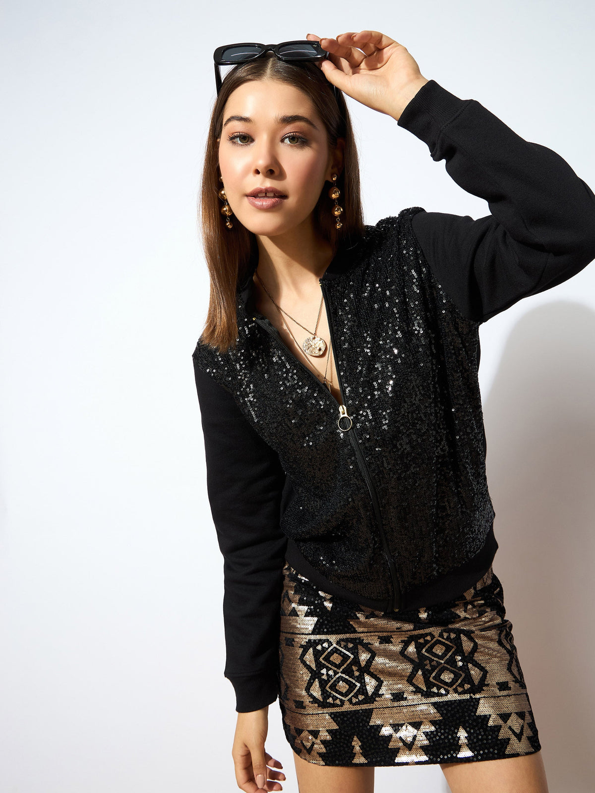 Black Sequin Jacket-SASSAFRAS