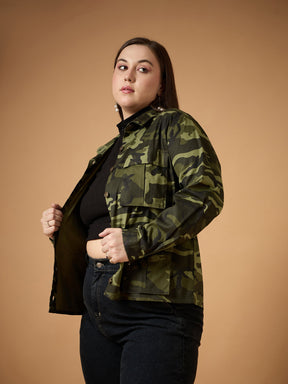 Twill Camouflage Multi Pocket Jacket-SASSAFRAS Curve