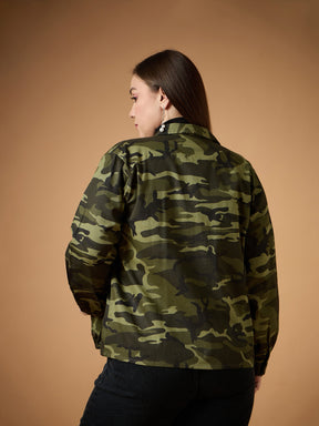 Twill Camouflage Multi Pocket Jacket-SASSAFRAS Curve