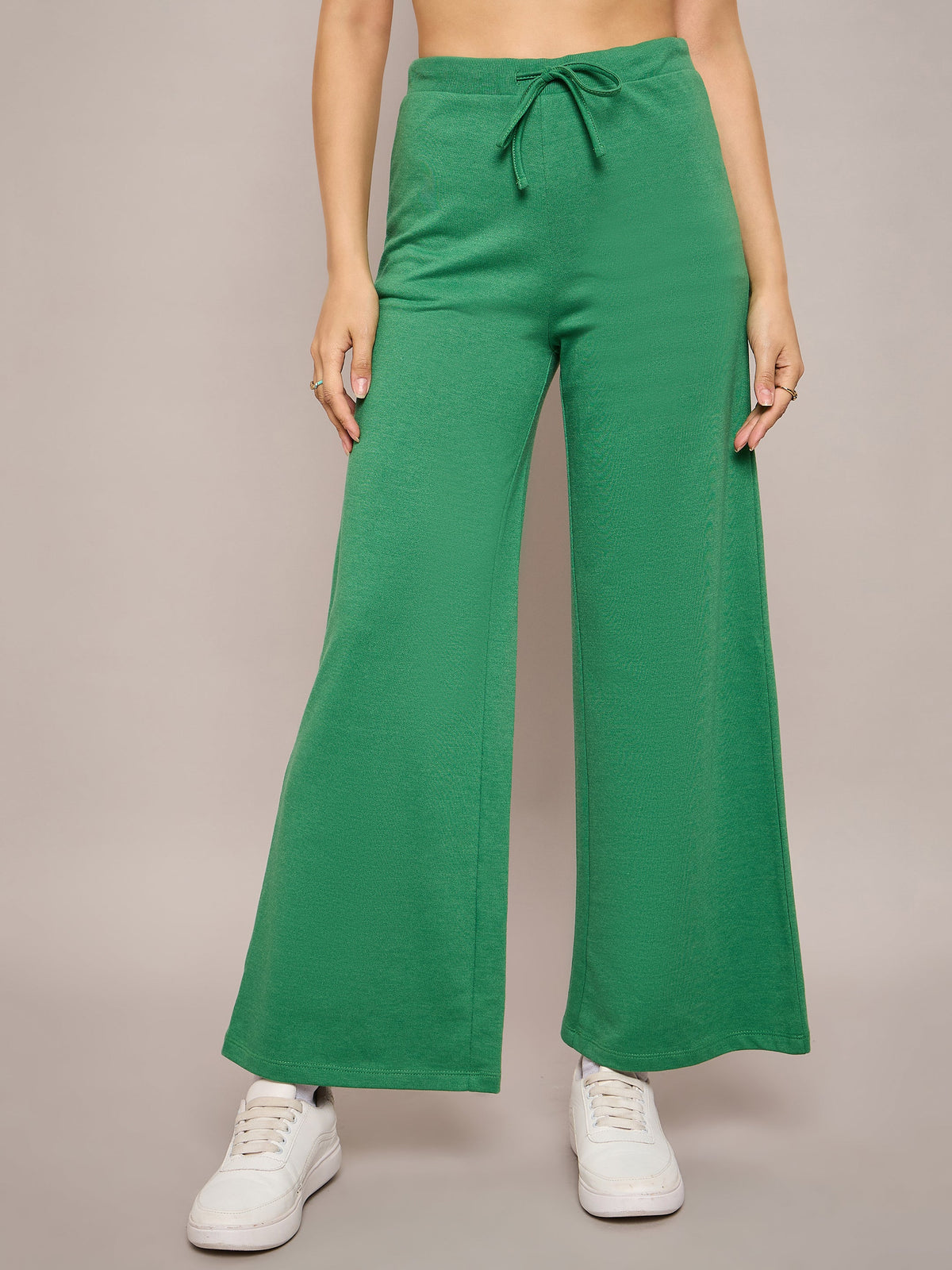 Green Terry Front Zipper Crop Jacket With Terry Pants-SASSAFRAS BASICS