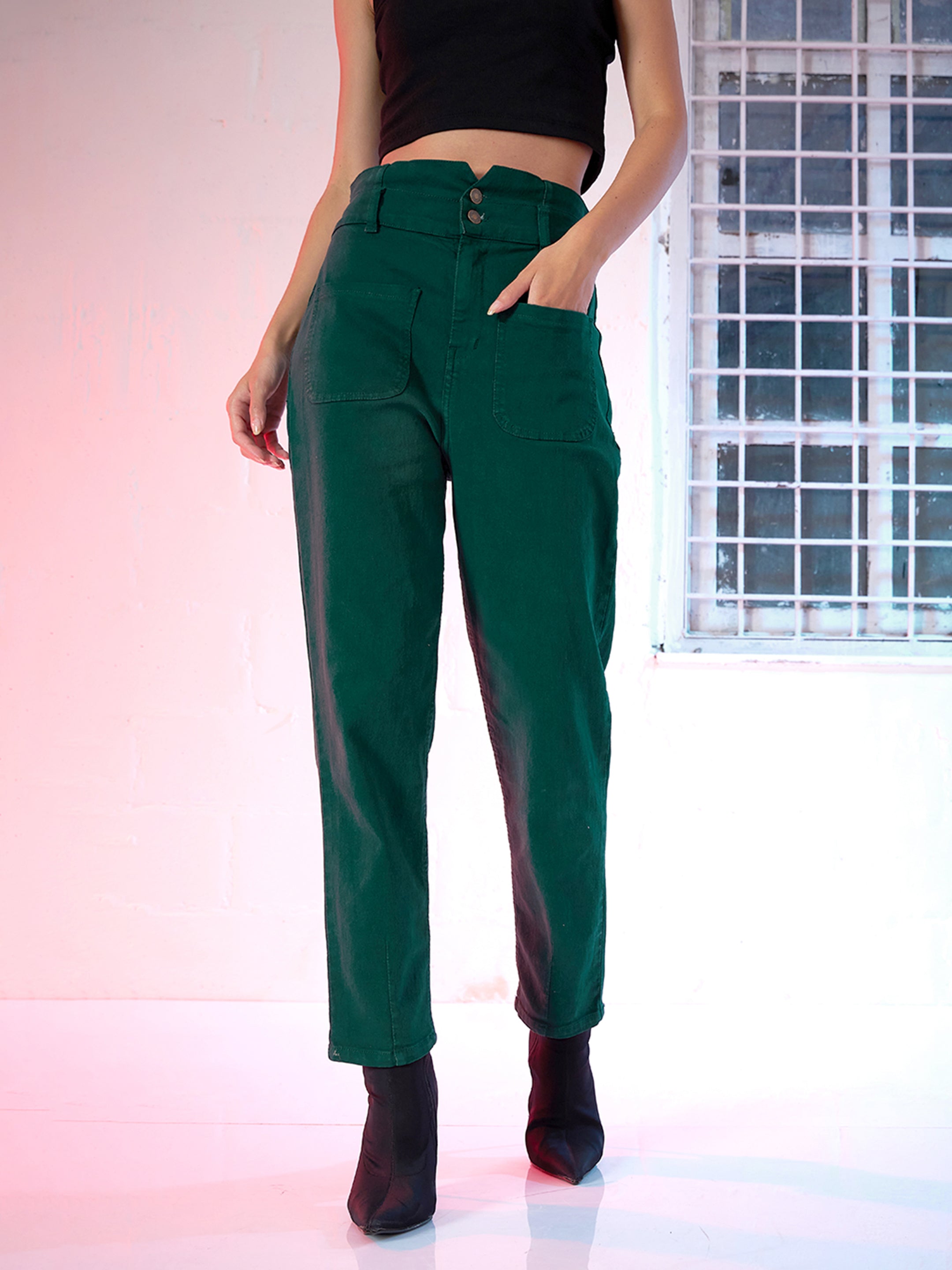 Emerald green best sale jeans womens