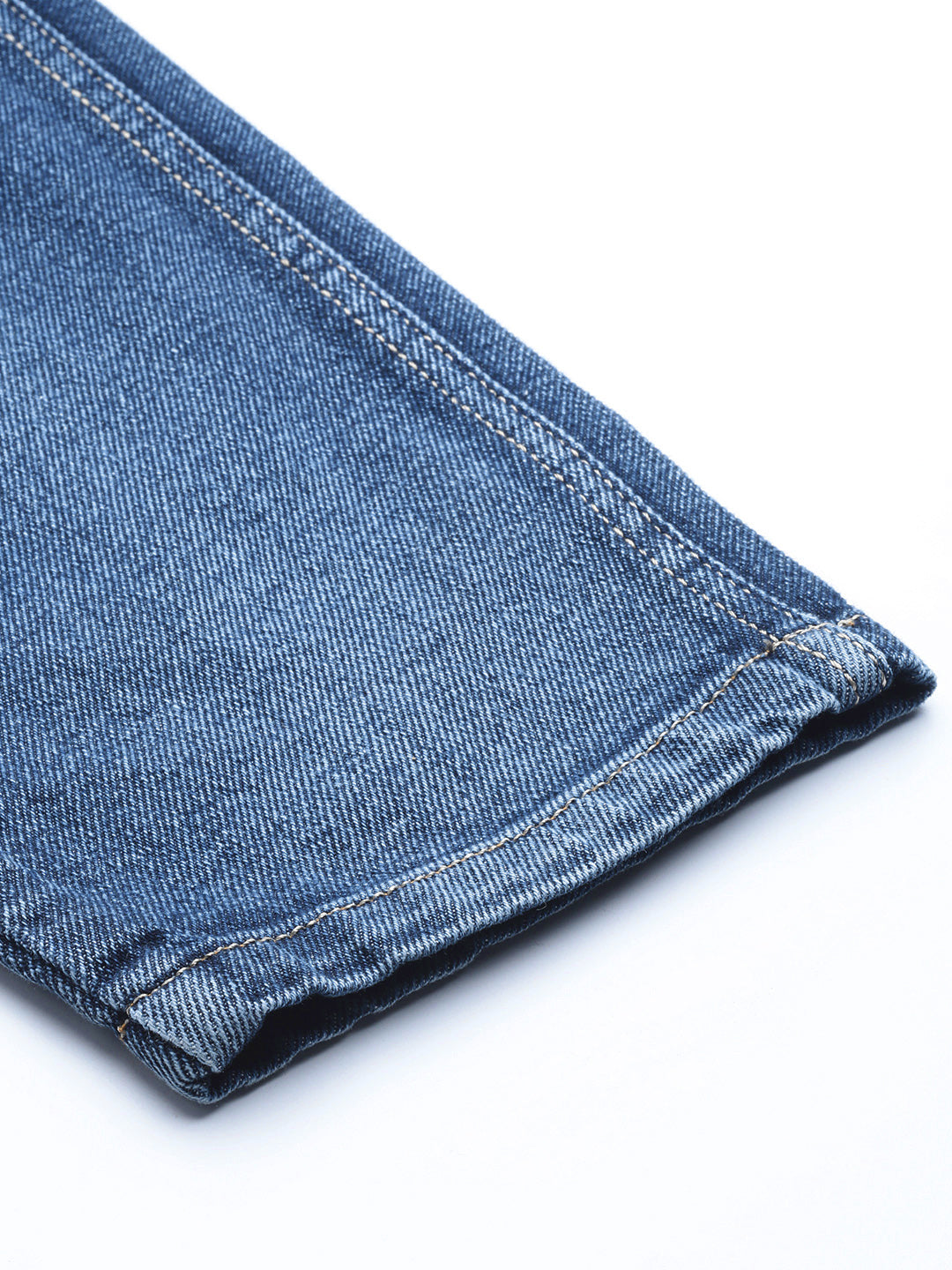 Blue High Waist Distressed Knee Jeans