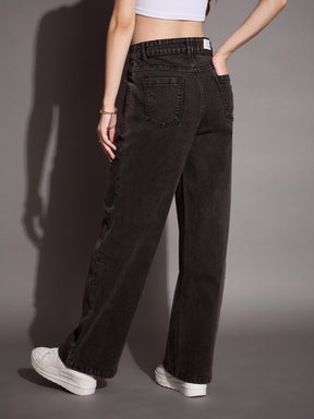 Black Wash Front Pocket Straight Fit Jeans -SASSAFRAS BASICS