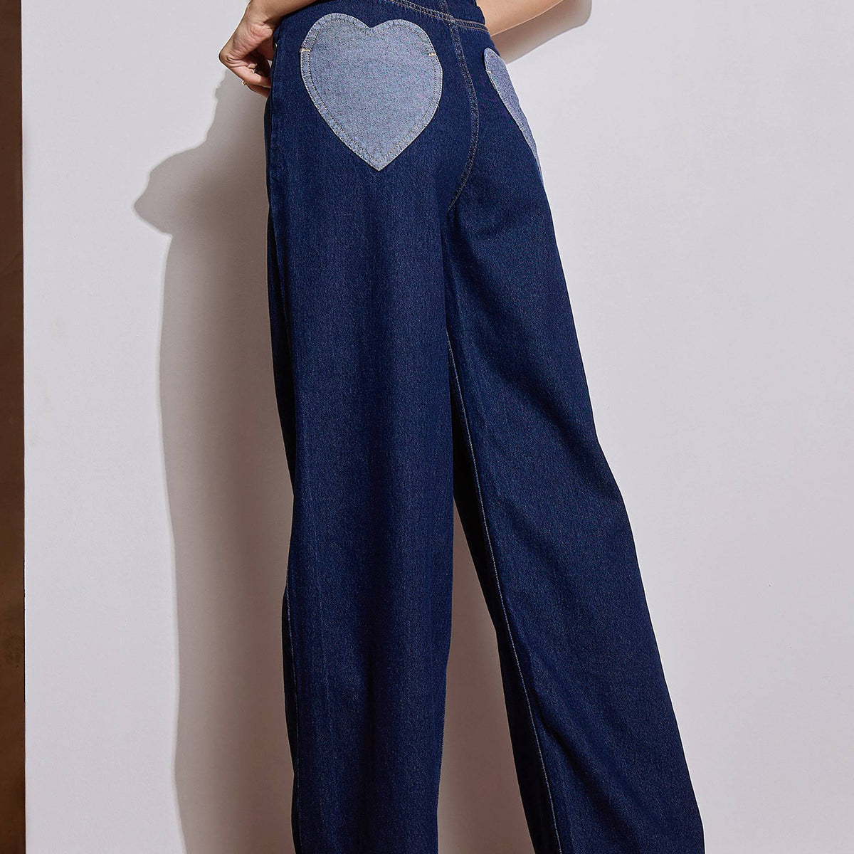 andmary Heart stitch denim navy blue M andmary ♡ Heart stitch