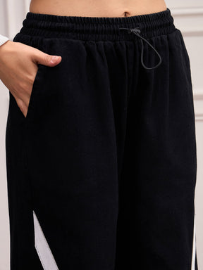 Black Denim Contrast Tape Detail Jeans-SASSAFRAS