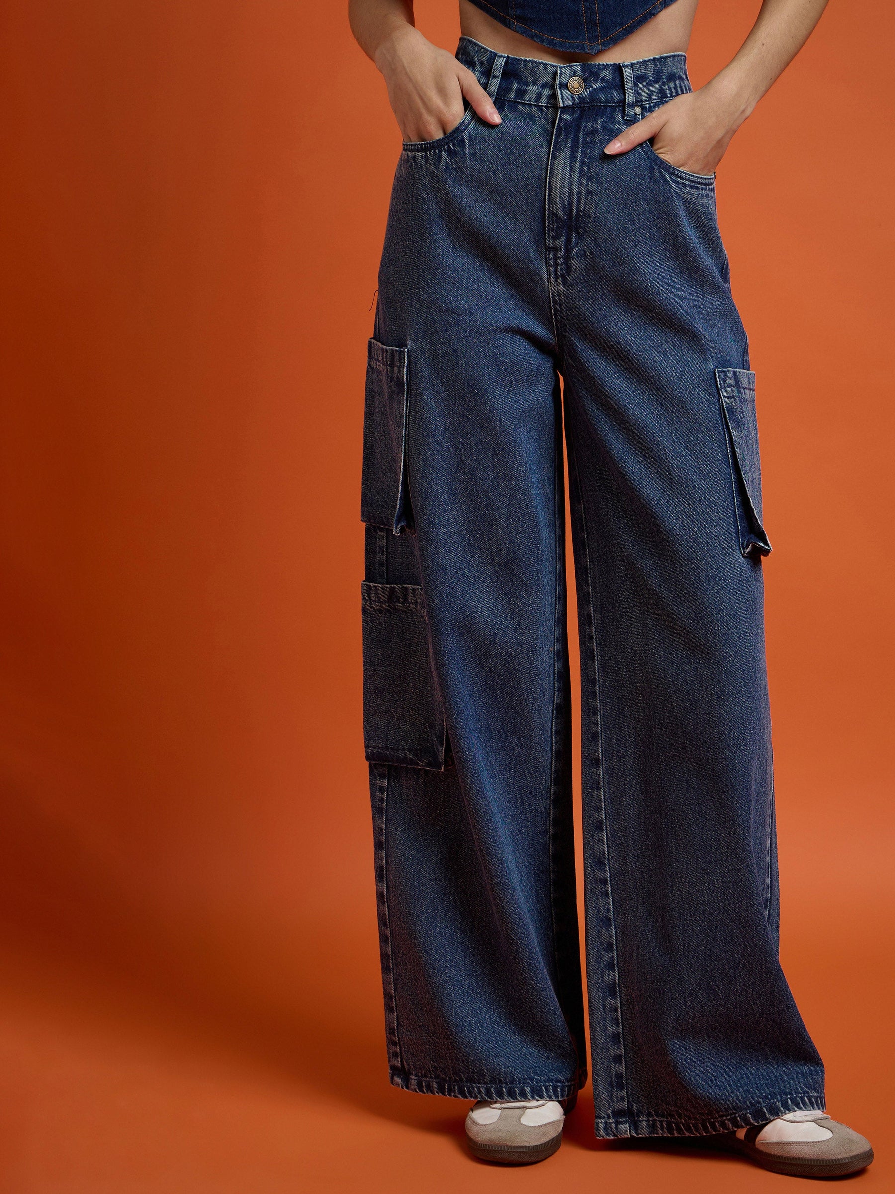 Blue Box Pocket Straight Premium Jeans-SASSAFRAS