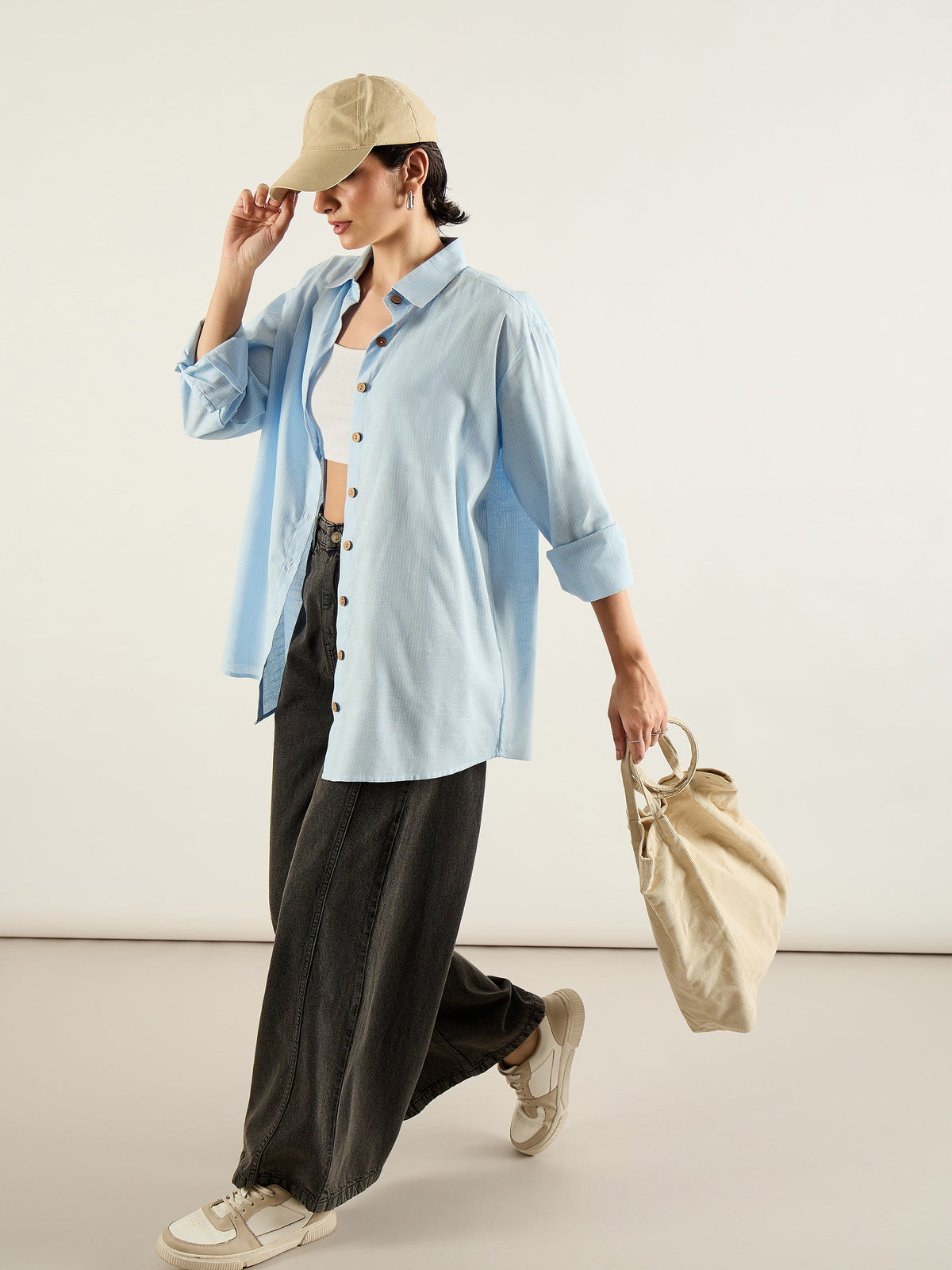 Black Washed High Waist Wide Leg Jeans-SASSAFRAS