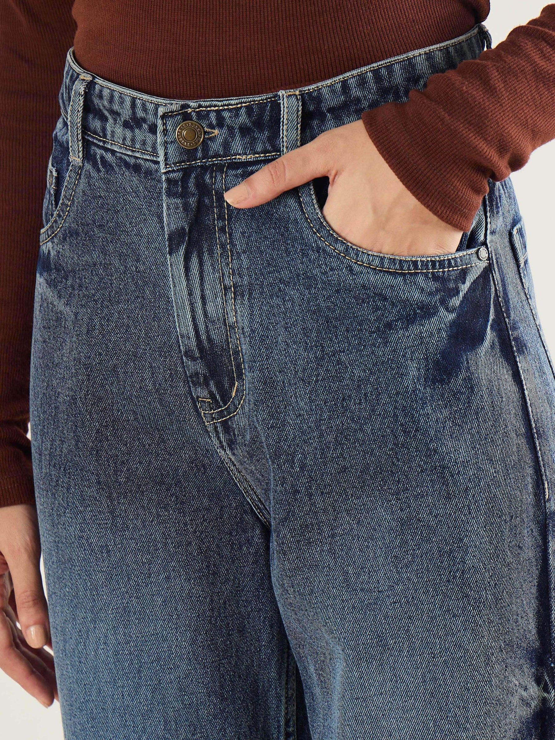 Blue Blast Straight Fit Jeans-SASSAFRAS BASICS