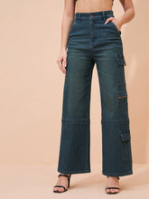 Blue Overdyed Denim Straight Fit Jeans -SASSAFRAS