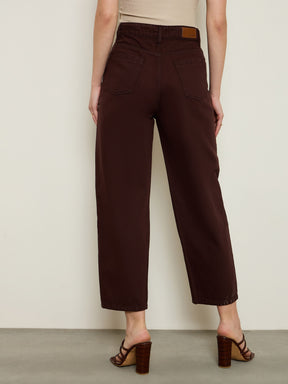 Brown Balloon Fit Jeans-SASSAFRAS BASICS