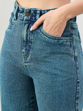 Green Wash Balloon Fit Jeans-SASSAFRAS BASICS