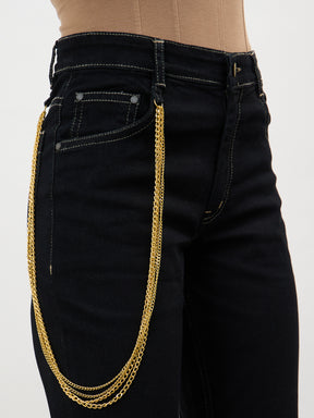 Black Whisker Washed Boot Cut Jeans-SASSAFRAS 