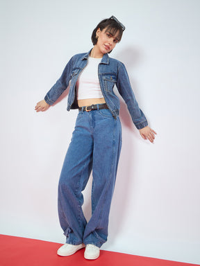 Blue Blast Bottom Tab Straight Jeans-SASSAFRAS