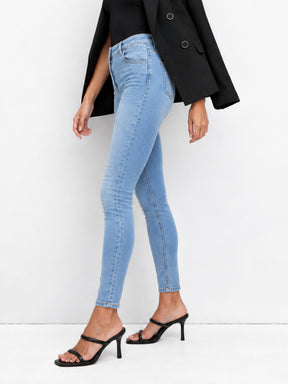 Blue Cropped Jeans-SASSAFRAS