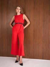 Red Belted Jumpsuit -SASSAFRAS