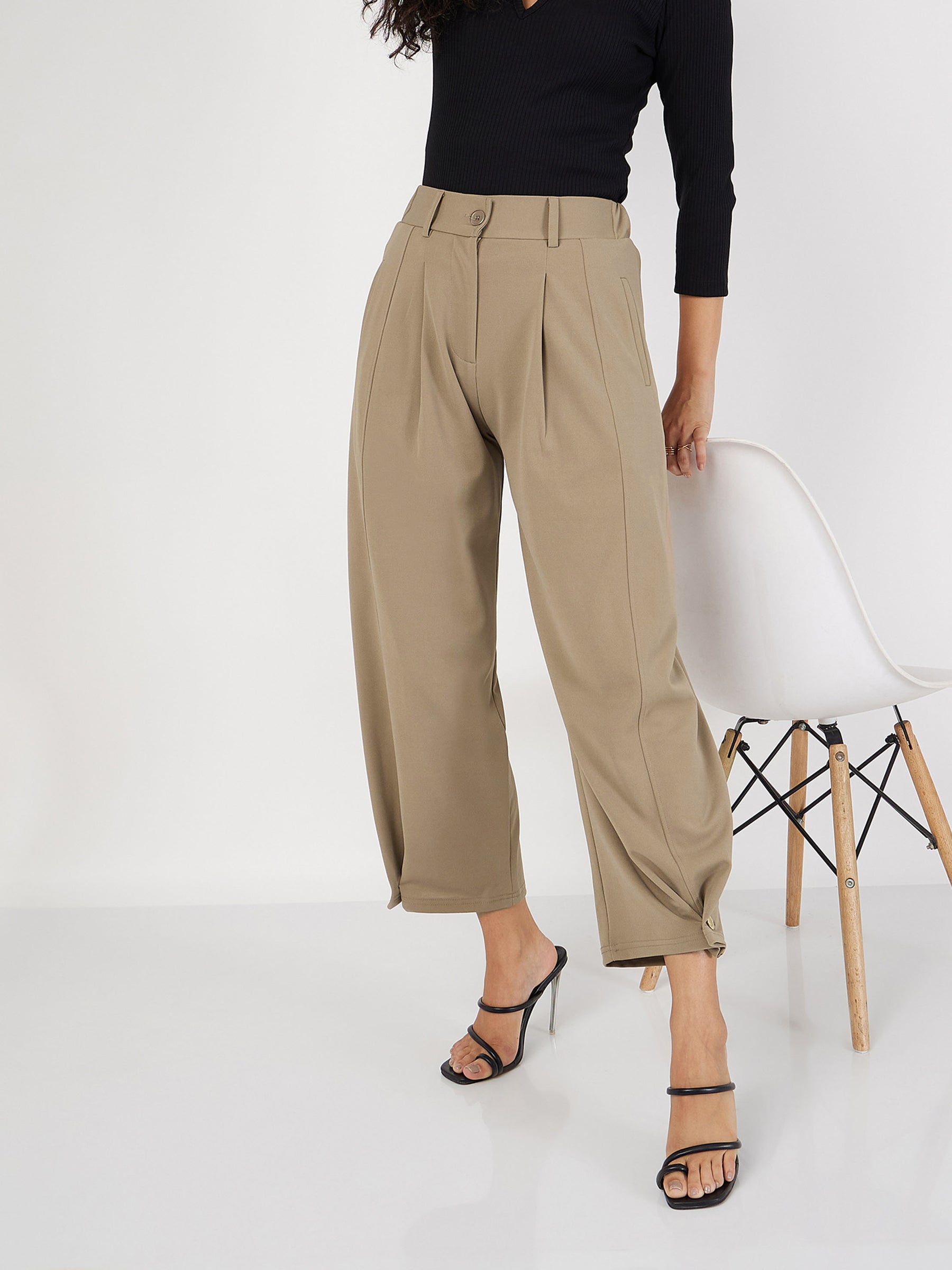 SPORTMAX Felice stretch wool darted pants - Brown - 232136043660010381019 |  Tizianafausti.com