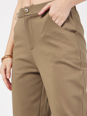 Women Beige Roma Tapered Pants