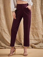 Burgundy Roma Tapered Pants-SASSAFRAS