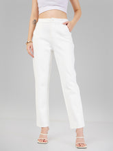 Women White Roma Tapered Pants